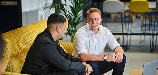 early-careers-collaboring-on-sofa-driver-card